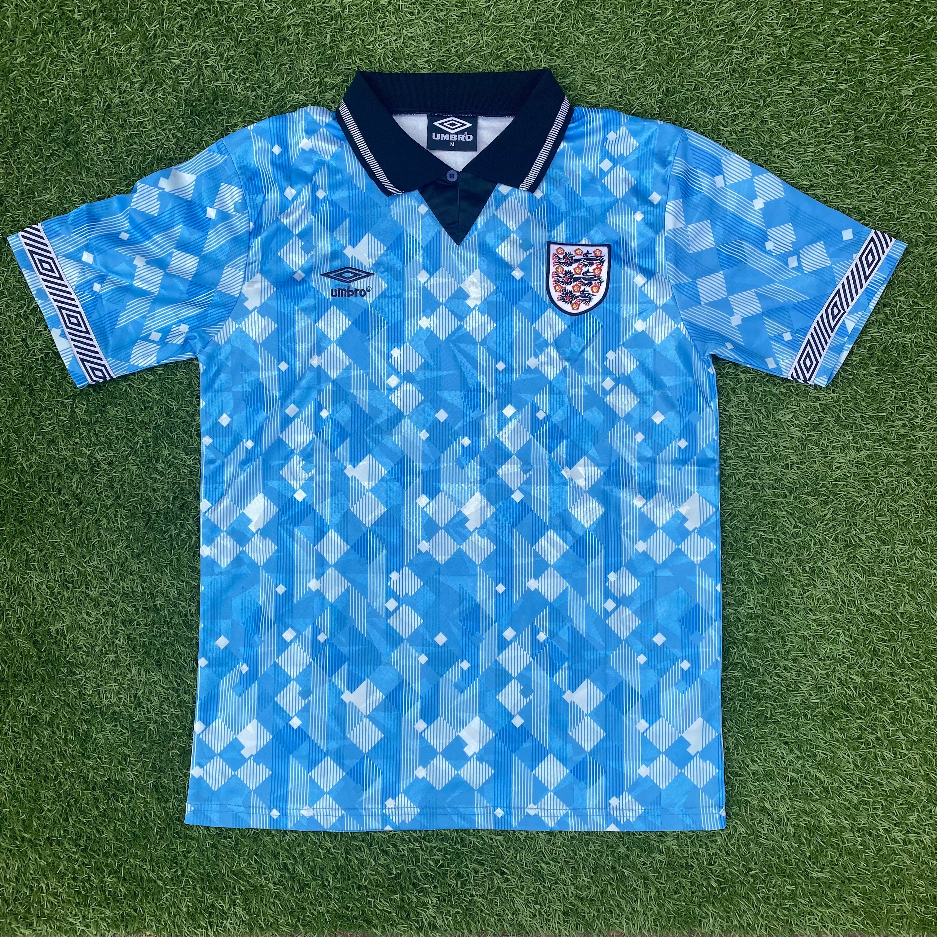 England 1990 Third Blue Retro Jersey